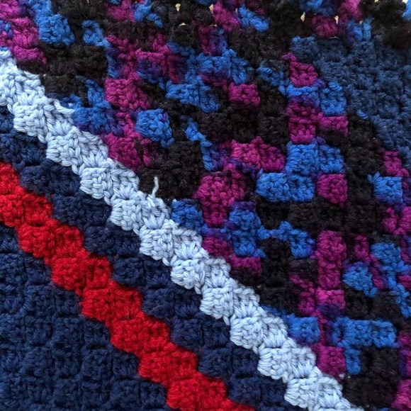 Crochet Afghan Throw Cover Square Blanket - Picture 4 of 8